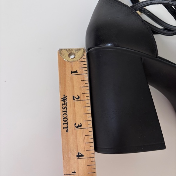 Free People Black Ankle Strap Platform Sandals Sz 6.5